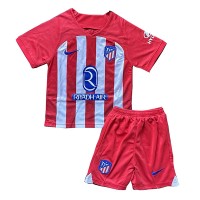 Koszulka piłkarska Atletico Madrid Strój Domowy dla dzieci 2023-24 tanio Krótki Rękaw (+ Krótkie spodenki)